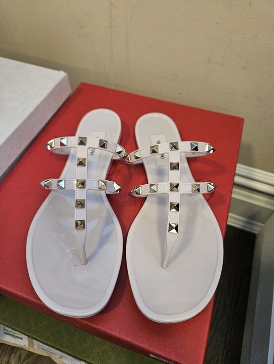 Valentino Garavani Shoes - Valentino Garavani Rockstud Jelly Sandals Size 38 Water Rose Color